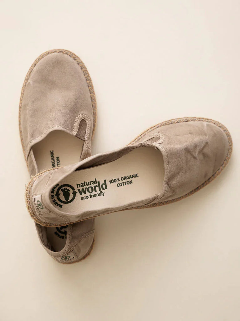 Old Merle Espadrilles — grey organic cotton slip-ons, detail — MYFASHIONFRUIT