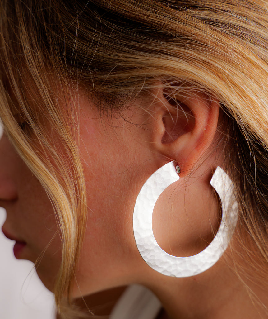 Candra Silver Hoops