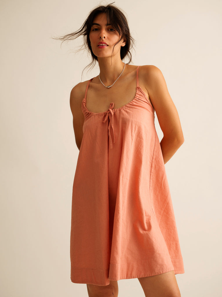 Mae Dress — Pink cotton dress on model — MYFASHIONFRUIT