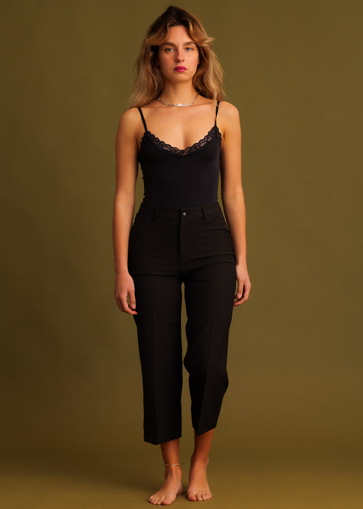 Greta Capri Pants — Black pants on model — MYFASHIONFRUIT