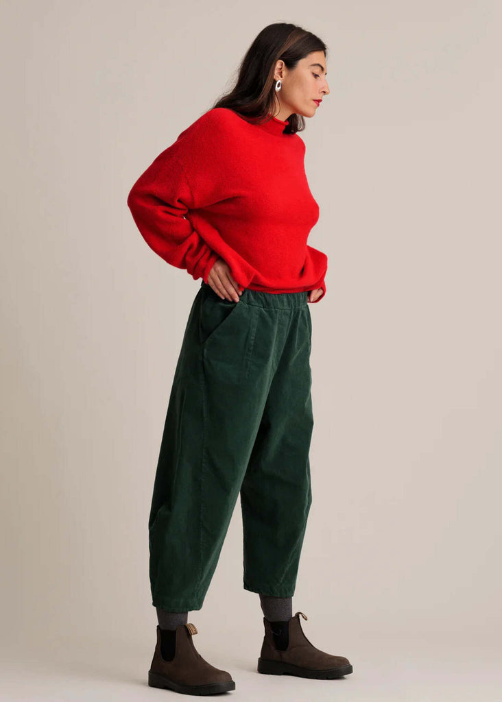 Rhonda Pants — Green corduroy pants on model — MYFASHIONFRUIT