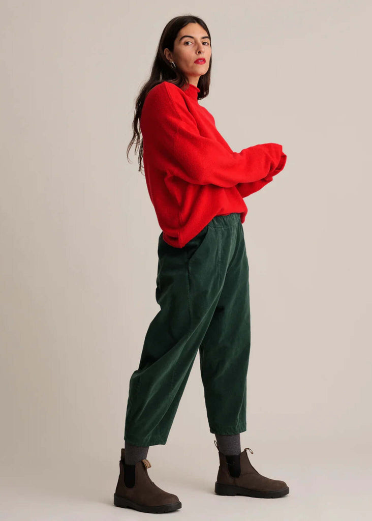 Rhonda Pants — Green corduroy pants on model — MYFASHIONFRUIT