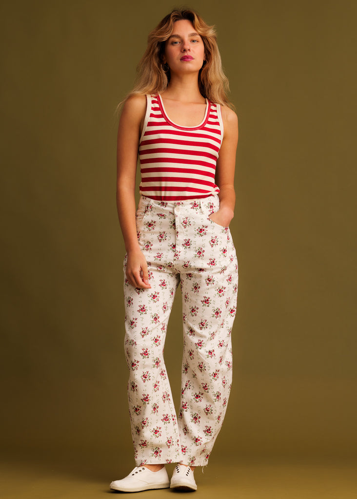 April Jeans — Floral pants on model — MYFASHIONFRUIT