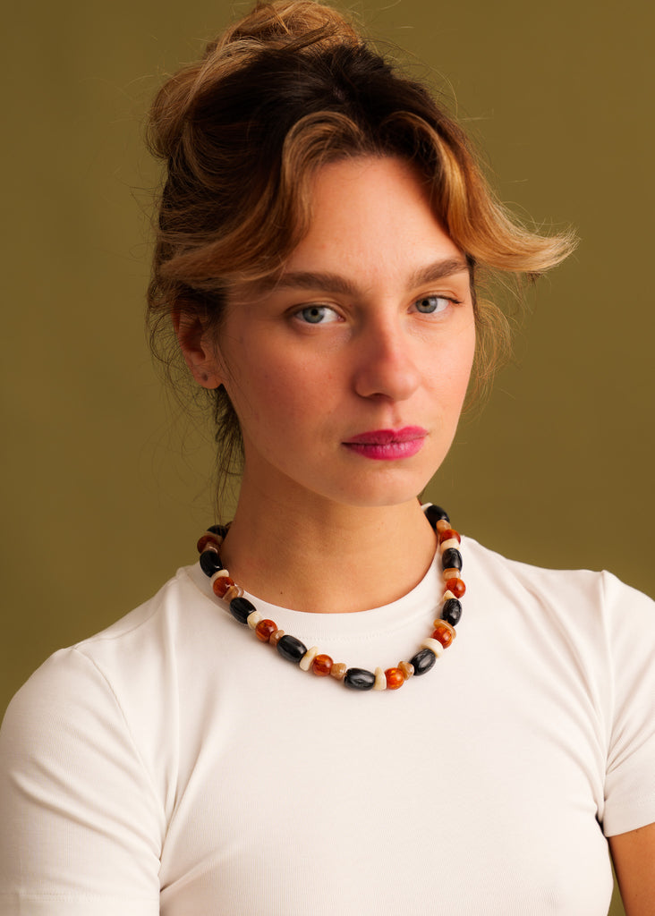 Oona Necklace — Bead necklace on model — MYFASHIONFRUIT