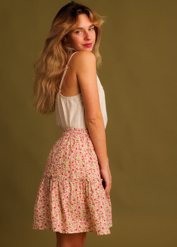 Lotta Skirt — Floral print on model — MYFASHIONFRUIT