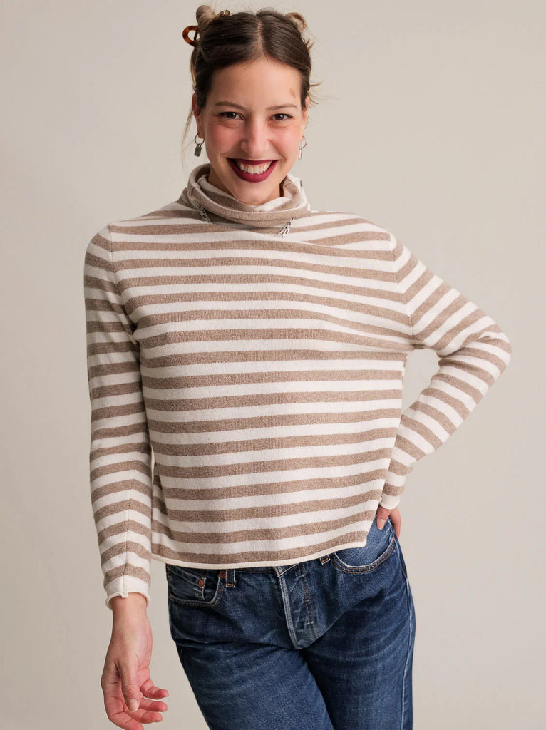 Ginger Jumper — Striped turtleneck sweater on model — MYFASHIONFRUIT