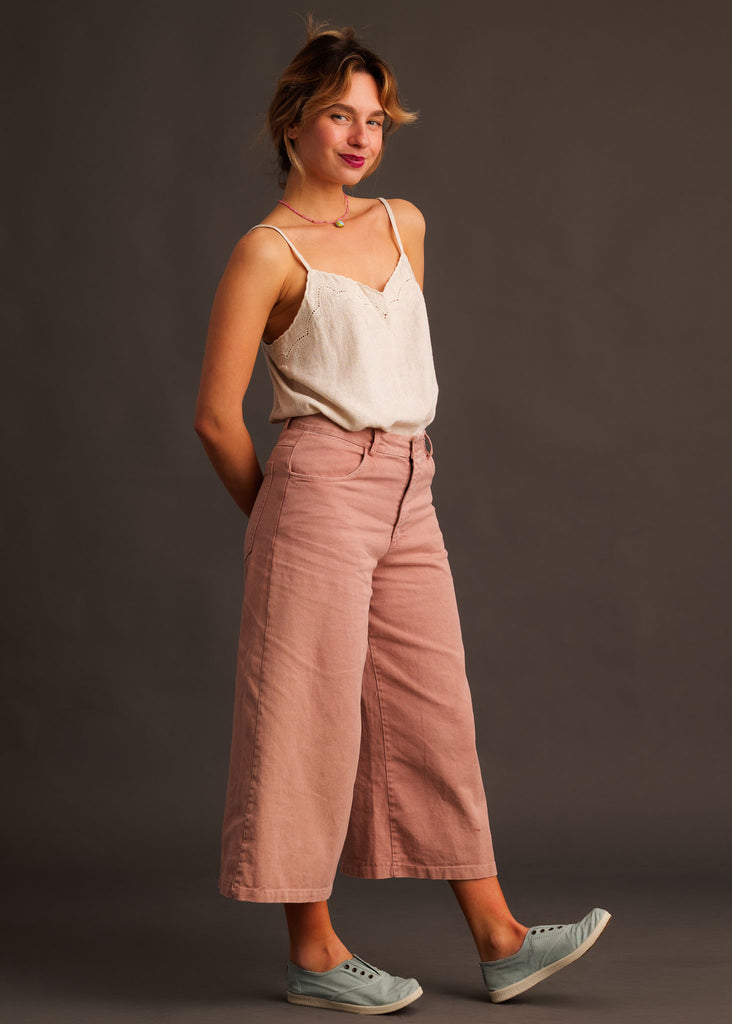 Rio Capri Jeans — Pink culottes on model — MYFASHIONFRUIT