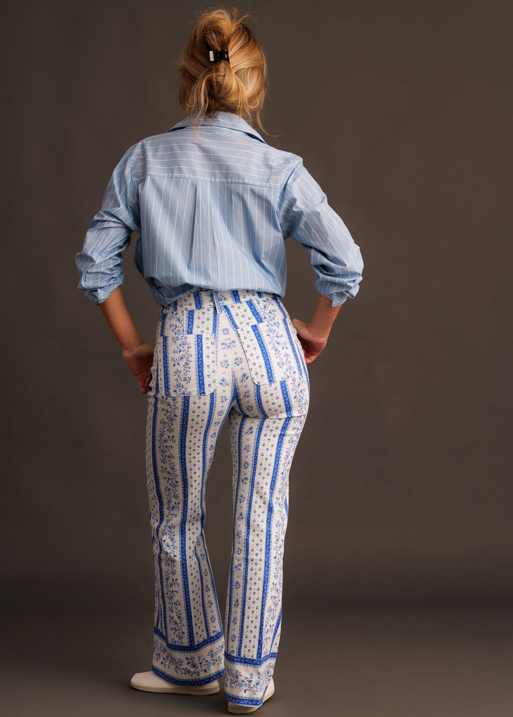 Graziella Pants — Floral print pants on model — MYFASHIONFRUIT