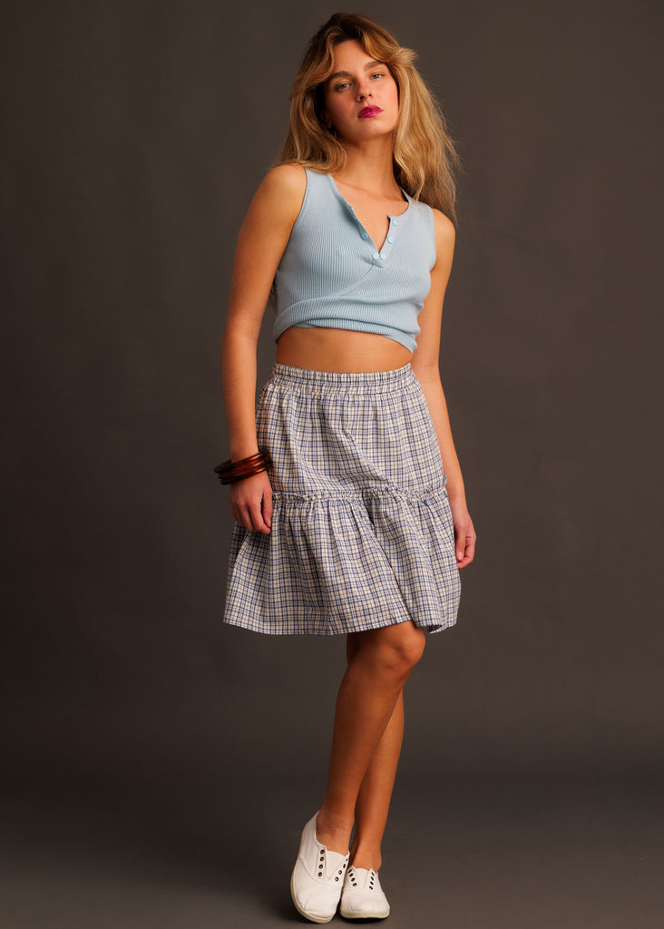 Electra Skirt — Plaid frill skirt on model — MYFASHIONFRUIT