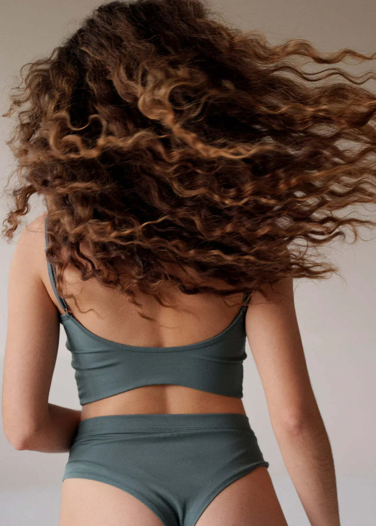 Eden Undies — Teal set on model, back view — MYFASHIONFRUIT