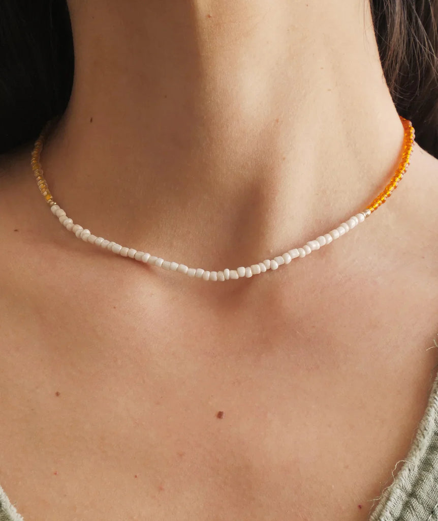Gabby Necklace — beaded necklace on model — MYFASHIONFRUIT
