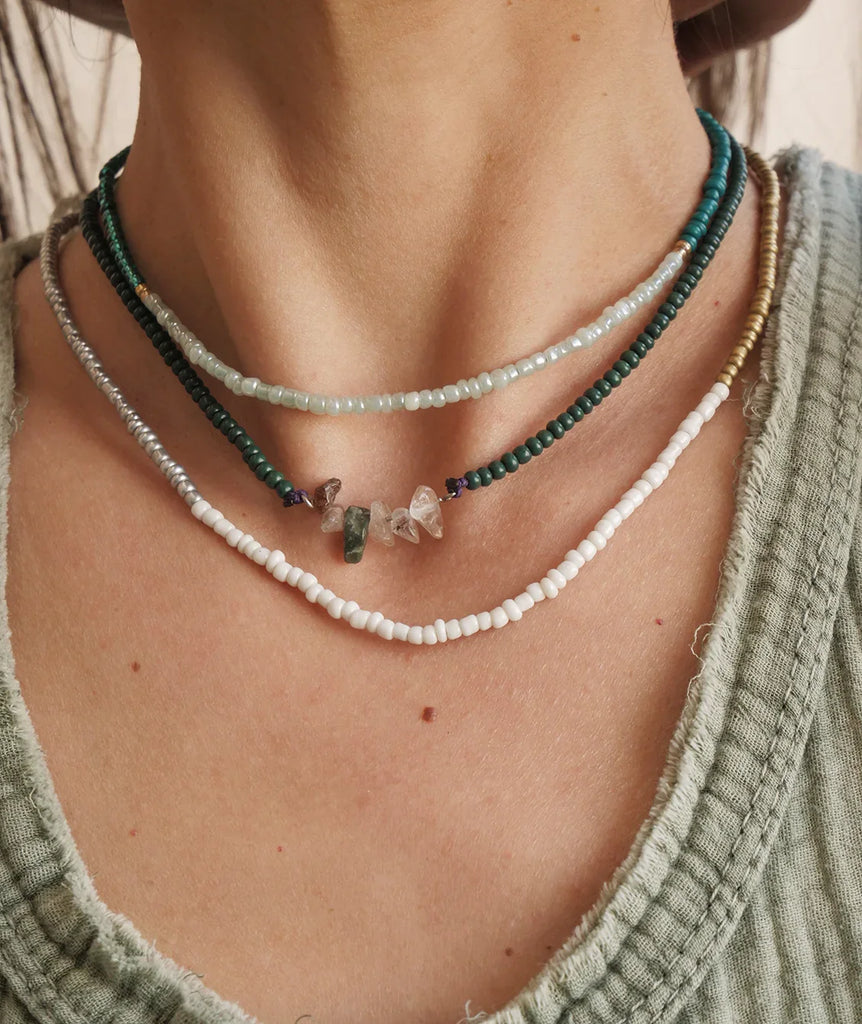 Gabby Necklace — Beaded necklaces on model — MYFASHIONFRUIT