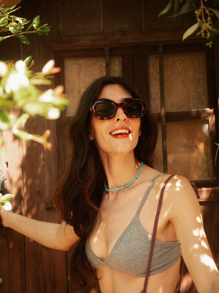 Komono MILES Havana Sunglasses — on model, tortoiseshell frame — MYFASHIONFRUIT