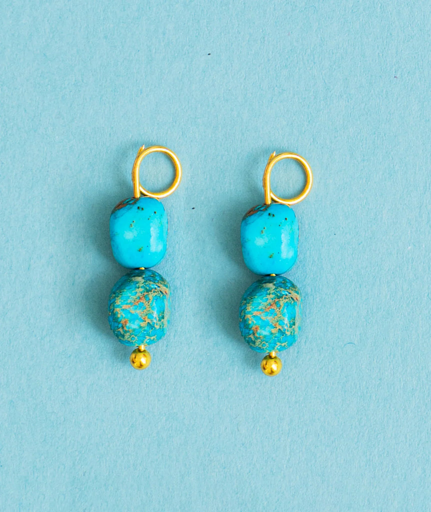 Set of Mood Charms - Sea Pebbles — Drop earrings with turquoise stones — MYFASHIONFRUIT