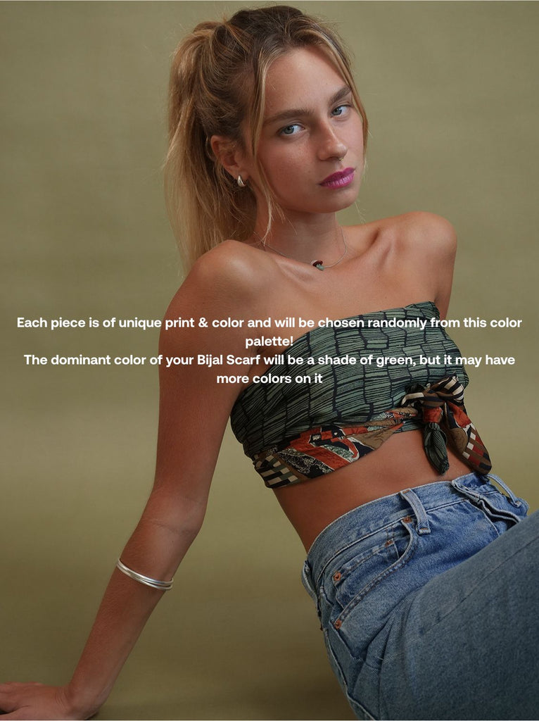 Bijal Silk Scarf - Greens