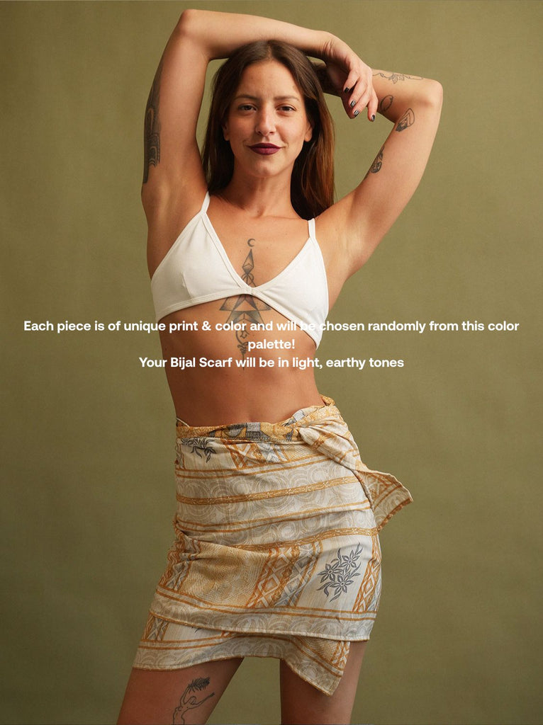 Bijal Silk Scarf - Light Earthies