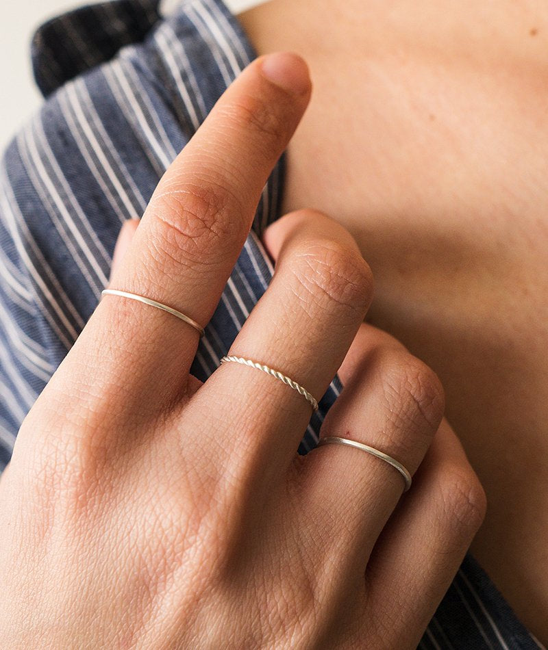 Minimalist Set Of 3 Rings - Silver925