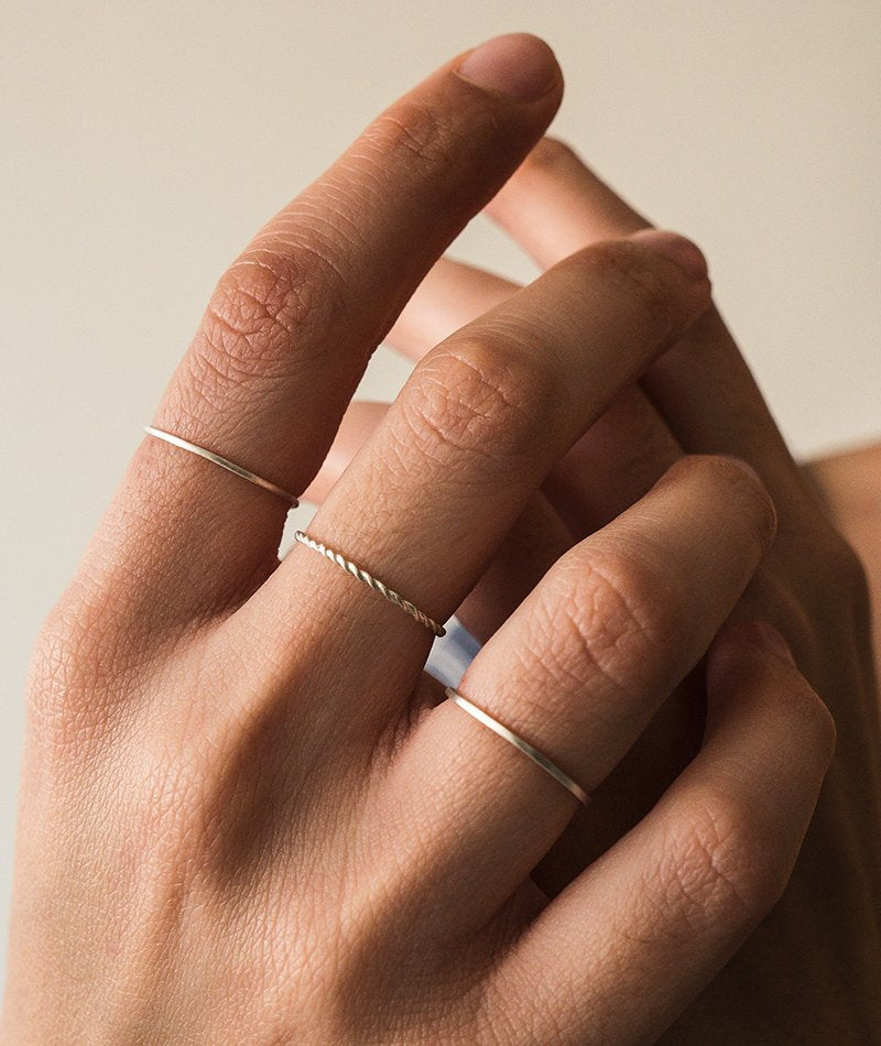 Minimalist Set Of 3 Rings - Silver925