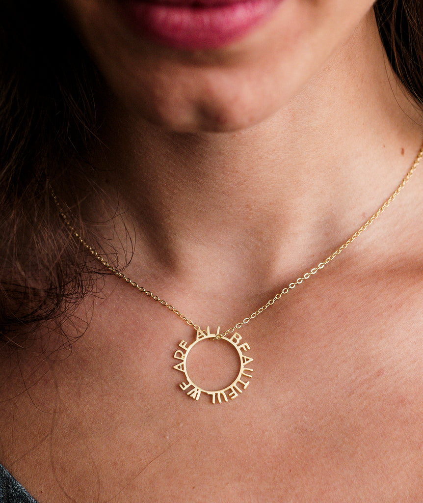 We Are All Beautiful Hoop Pendant