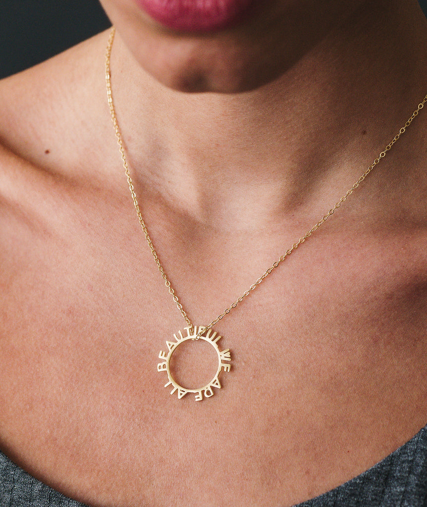 We Are All Beautiful Hoop Pendant