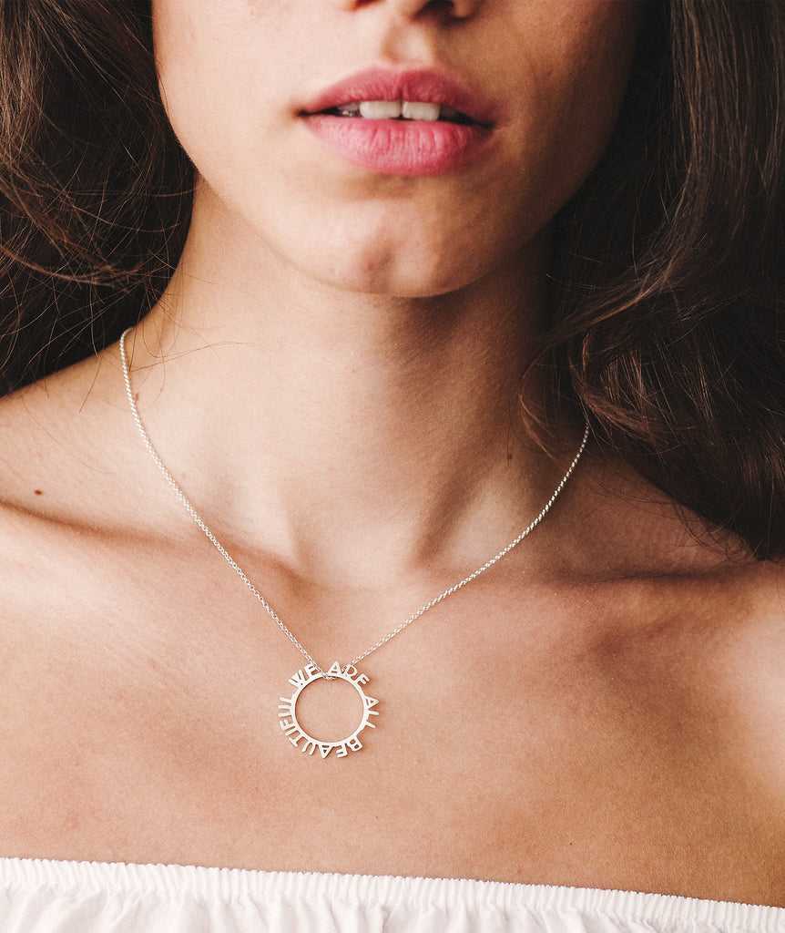 We Are All Beautiful Hoop Pendant