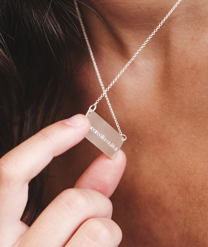 We Are All Beautiful Bar Pendant