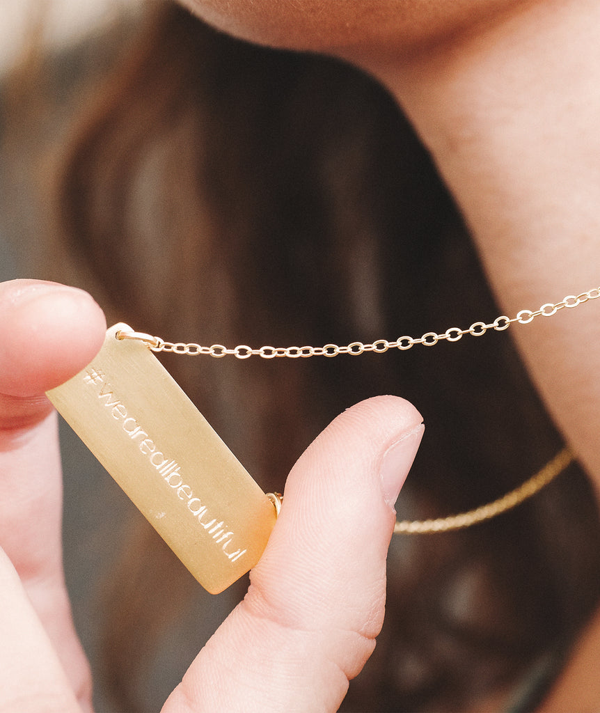 We Are All Beautiful Bar Pendant