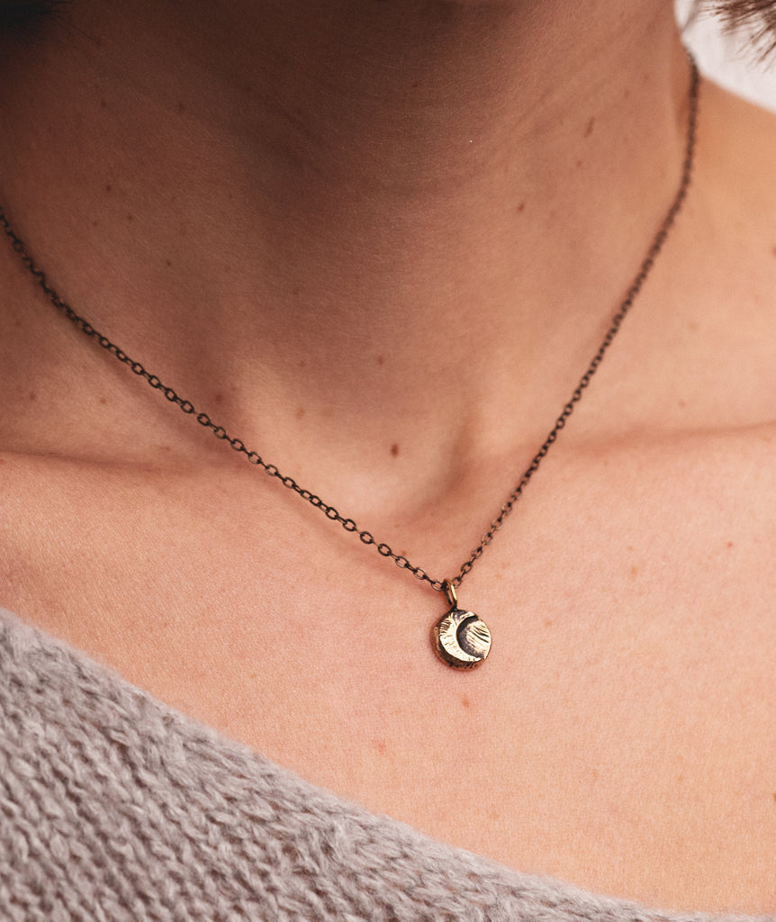 Tiny Crescent Moon Pendant
