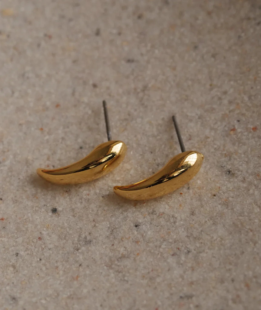 Hug Earrings — gold, curved — MYFASHIONFRUIT