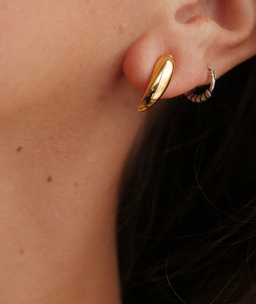 Hug Earrings — Gold on ear — MYFASHIONFRUIT