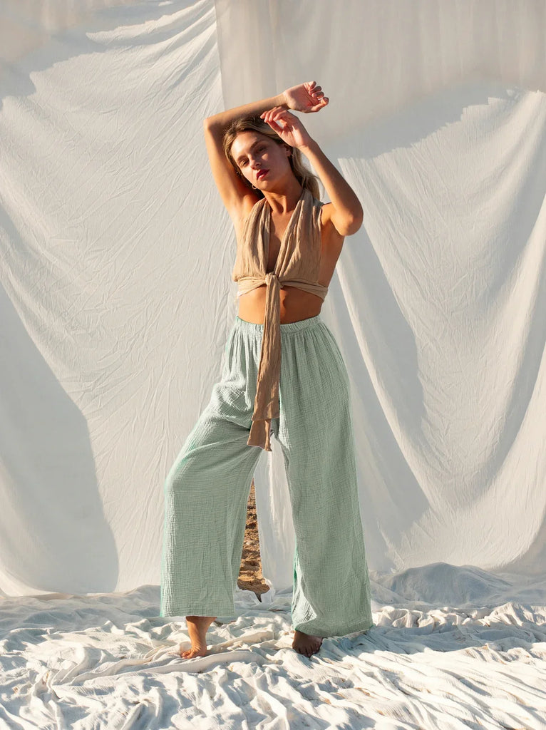 Tender Earth Pants — light green on model — MYFASHIONFRUIT