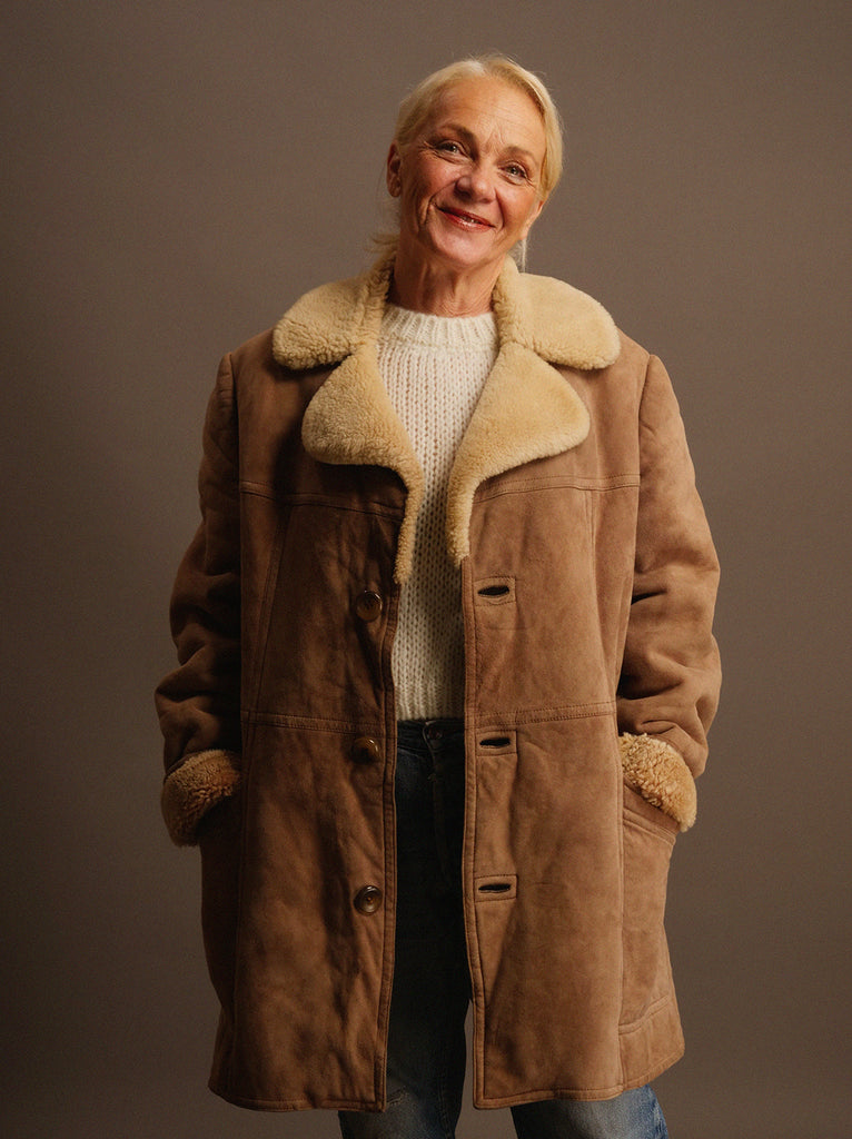 Vintage Leather & Shearling Coat