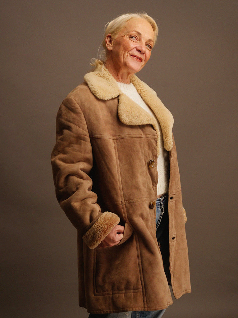 Vintage Leather & Shearling Coat