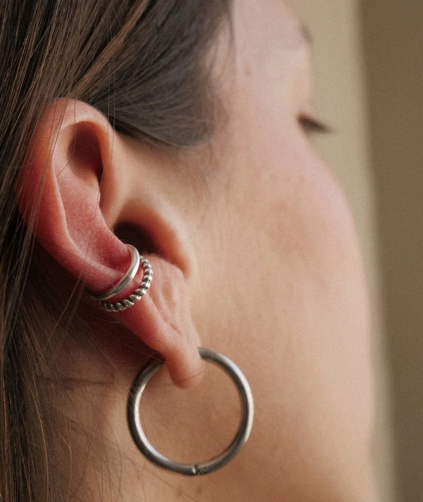 Aly Ear Cuffs — Silver ear with hoops — MYFASHIONFRUIT