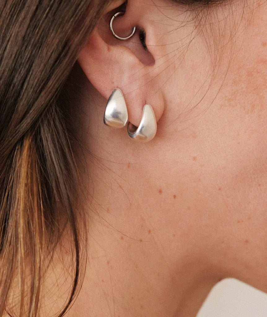 Matcha Hoops — on model, silver — MYFASHIONFRUIT