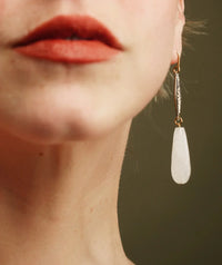 Stella Jade Earrings — detail, earring on model — MYFASHIONFRUIT