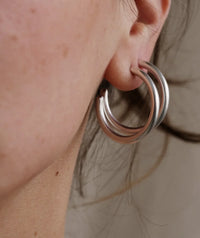 Susie Hoops — Three silver hoops worn on ear — MYFASHIONFRUIT