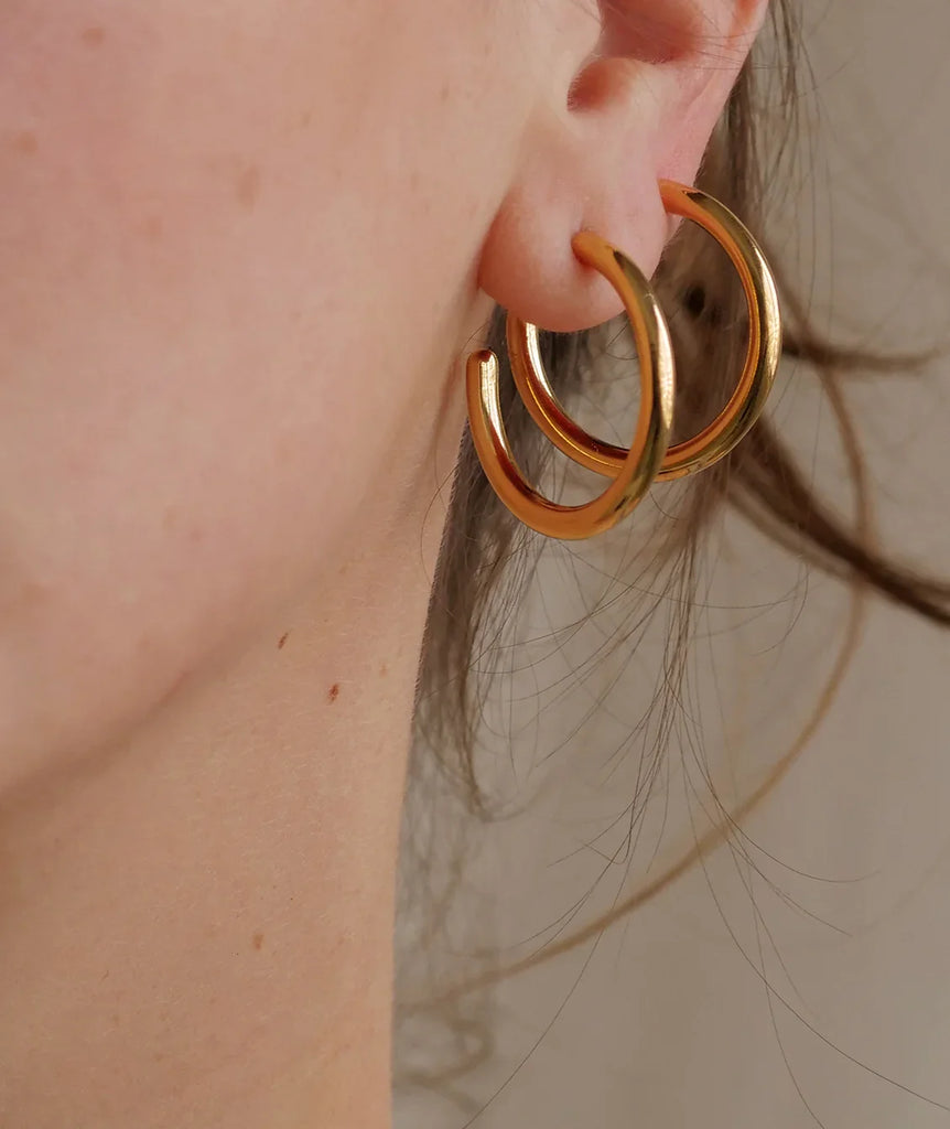 Susie Hoops — Worn shot, golden — MYFASHIONFRUIT