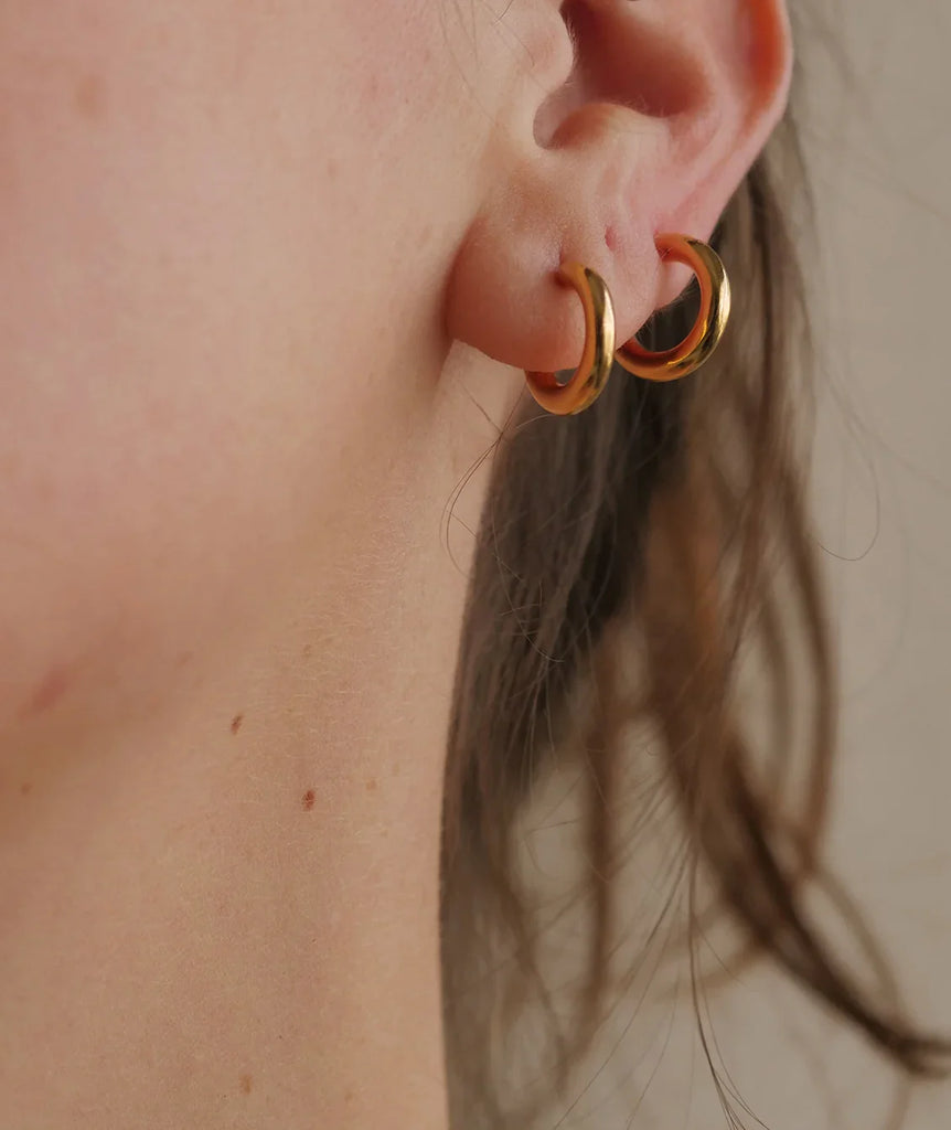 Nikki Hoops — Gold hoops on ear— MYFASHIONFRUIT