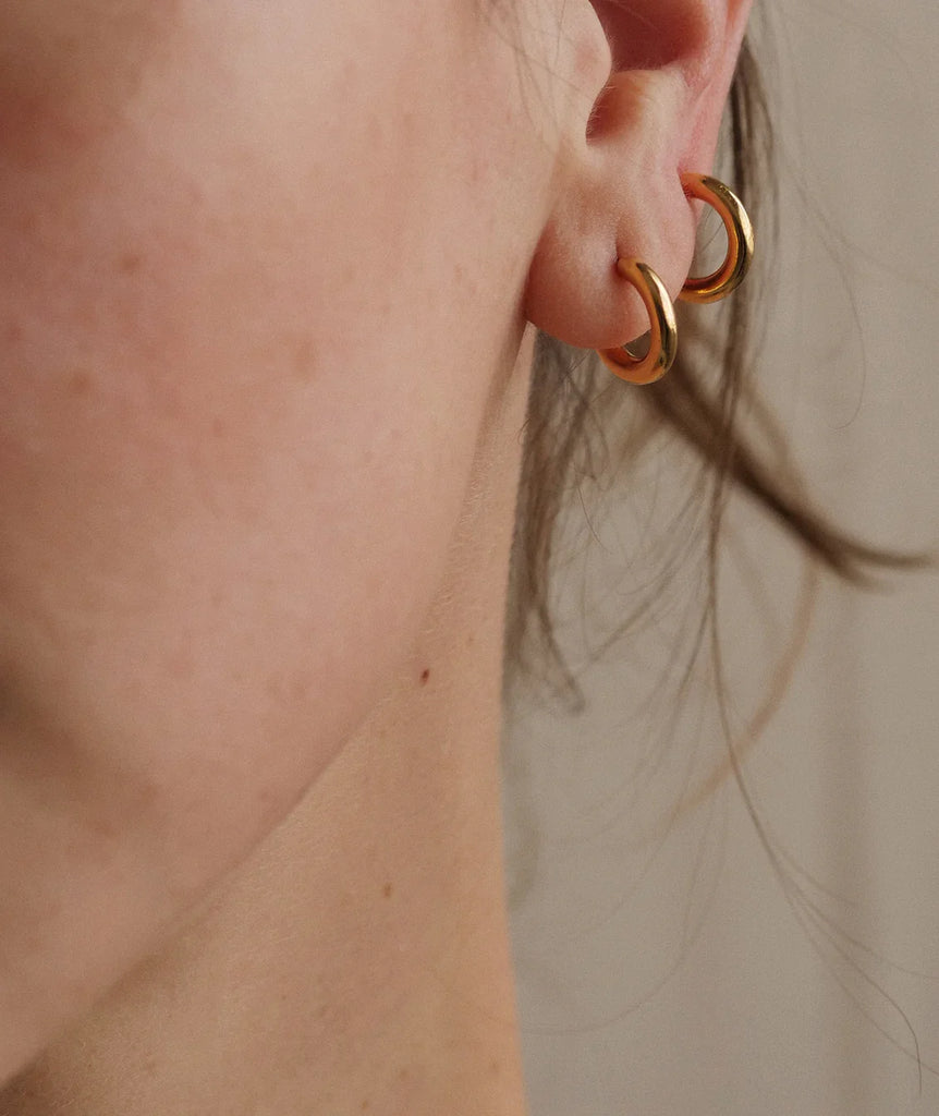 Nikki Hoops — Gold hoops on ear — MYFASHIONFRUIT