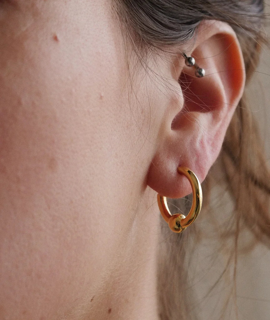 Peg Hoops — Gold earring with knot detail — MYFASHIONFRUIT