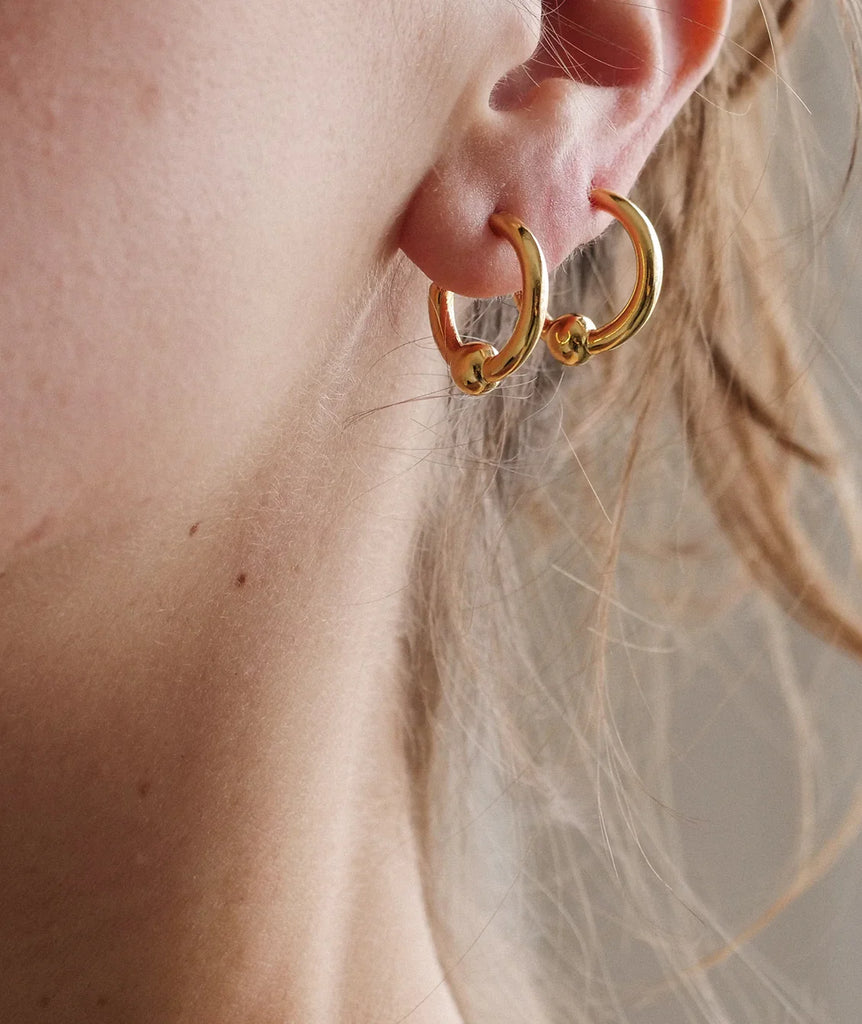 Peg Hoops — Gold, pair on ear — MYFASHIONFRUIT