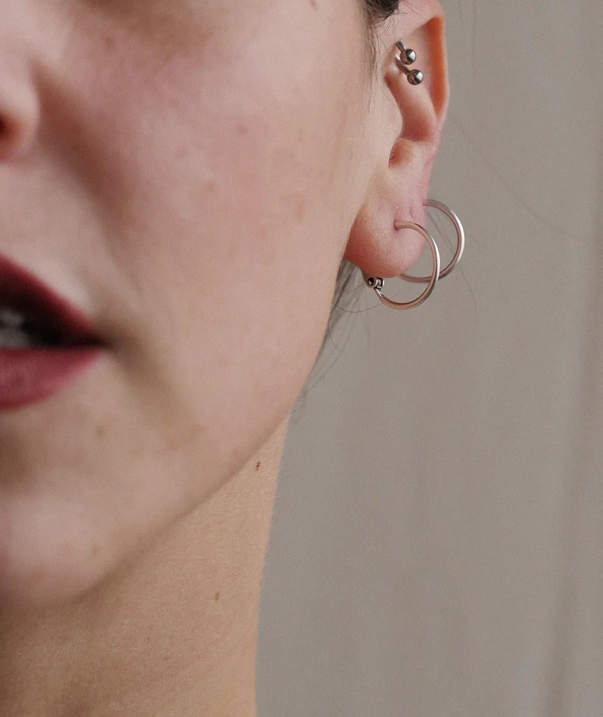 Lola Hoops — silver tone, small hoop earring detail — MYFASHIONFRUIT