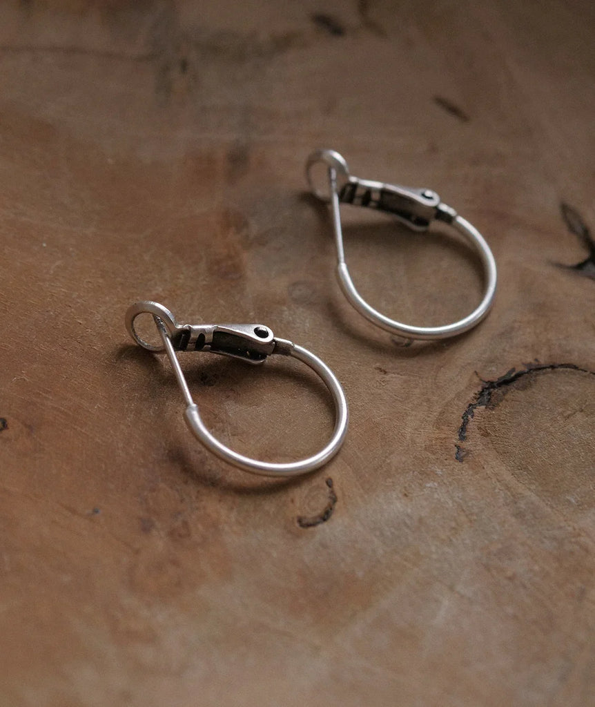 Lola Hoops — silver tone, hoop earrings with latch back detail — MYFASHIONFRUIT