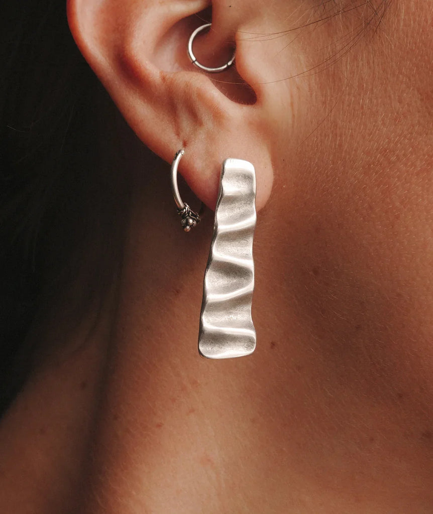 Ripple Earrings — Silver, textured — MYFASHIONFRUIT