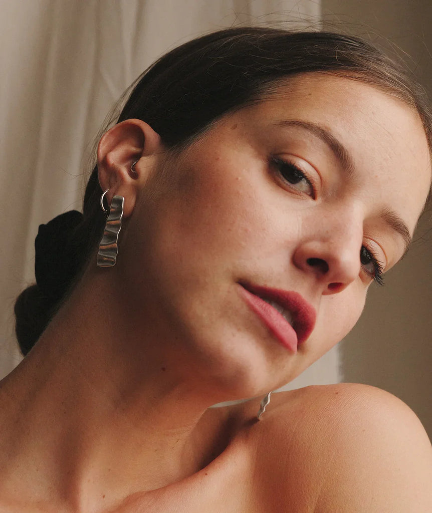 Ripple Earrings — Silver cascading lines — MYFASHIONFRUIT
