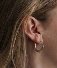Casey Hoops — Silver hoops on ear — MYFASHIONFRUIT